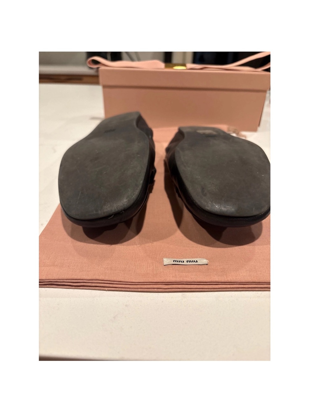 Miu Miu Black nappa Leather Ruches Loafers with gold logo size 39 with box - Picture 10 of 16